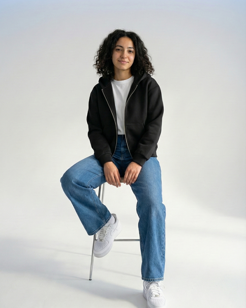 Black cropped zippers