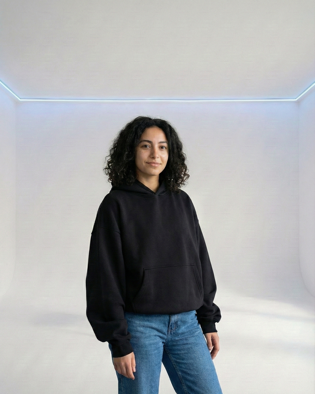 Black cropped hoodie