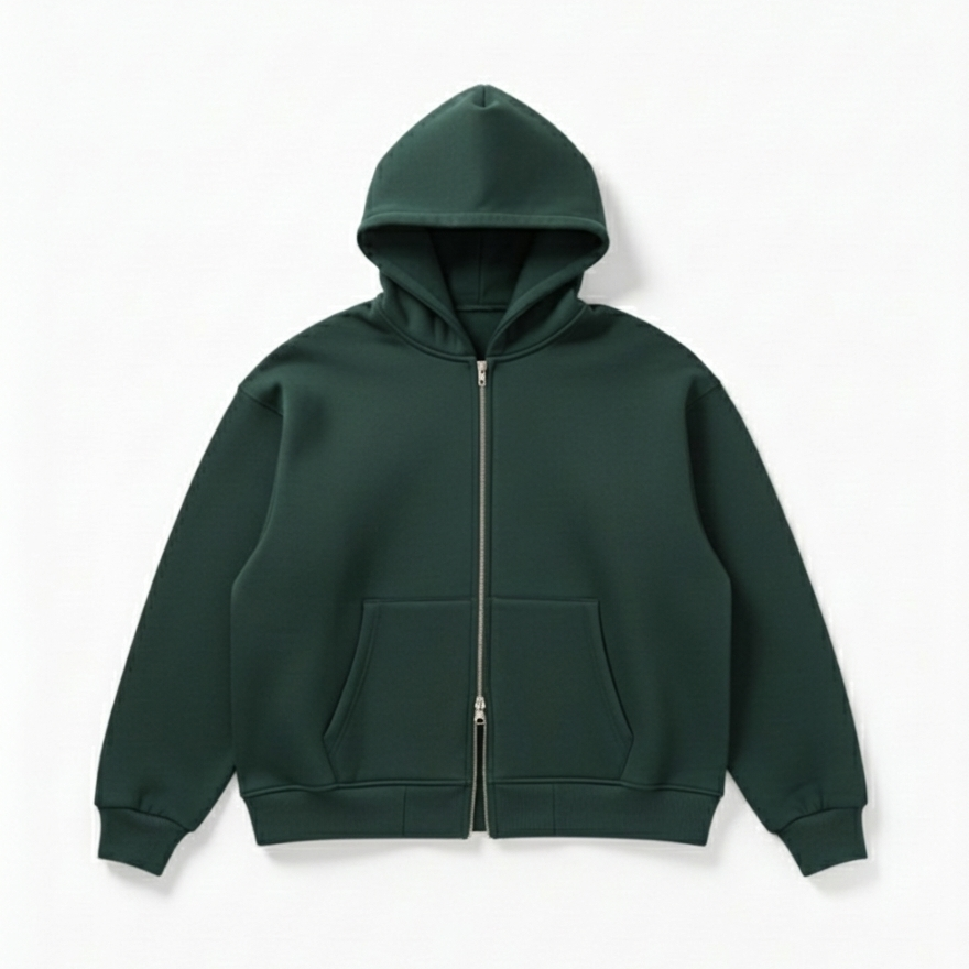 Emerald green cropped zippers