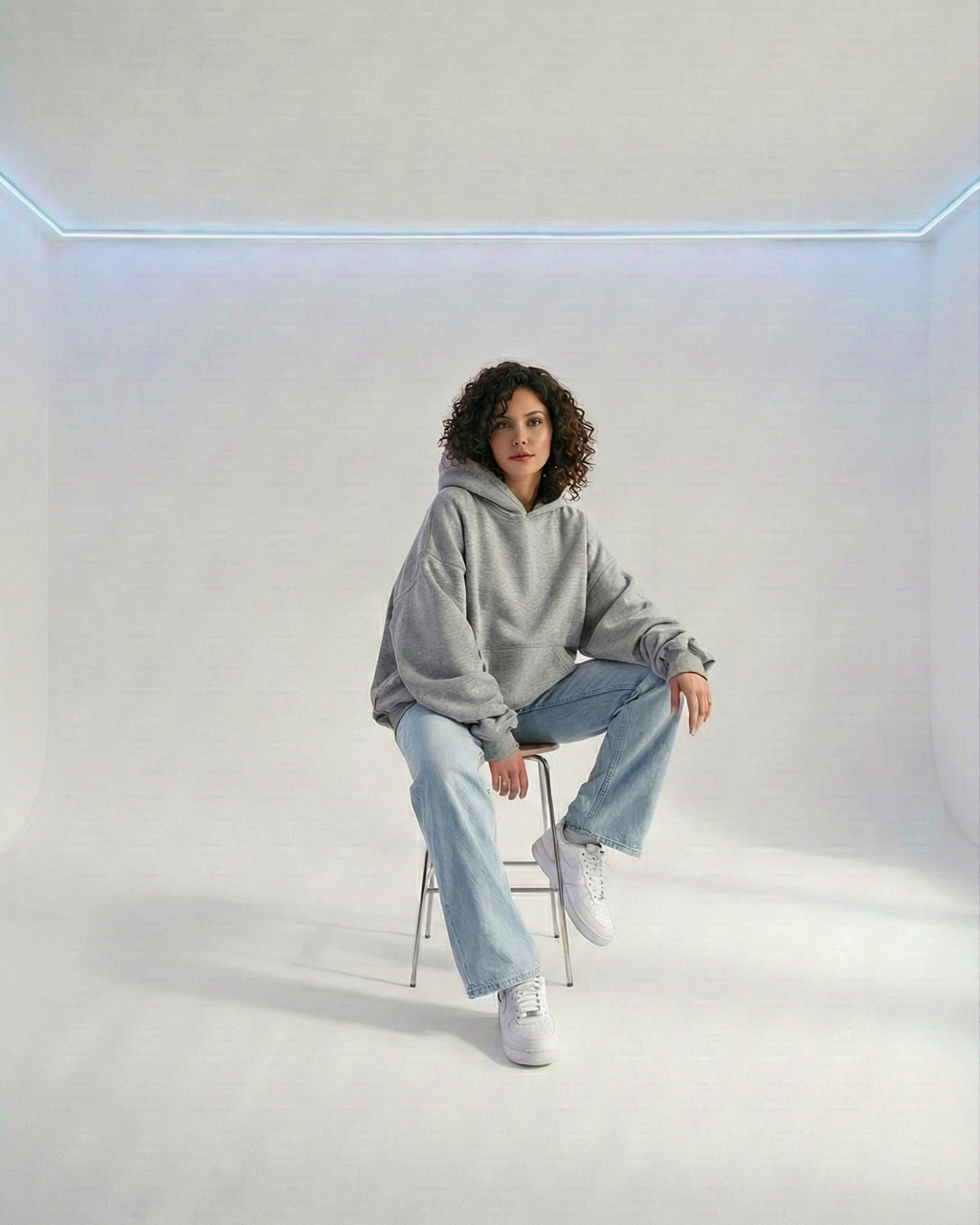 Grey Marl OS basic hoodie