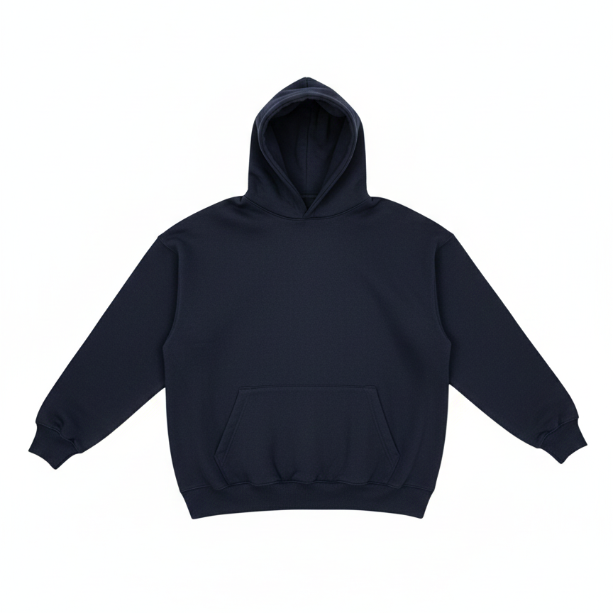 Navy box fit hoodie