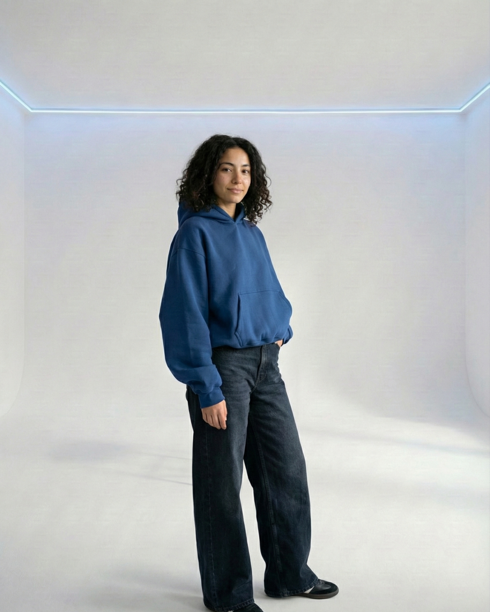 Petro blue cropped hoodie