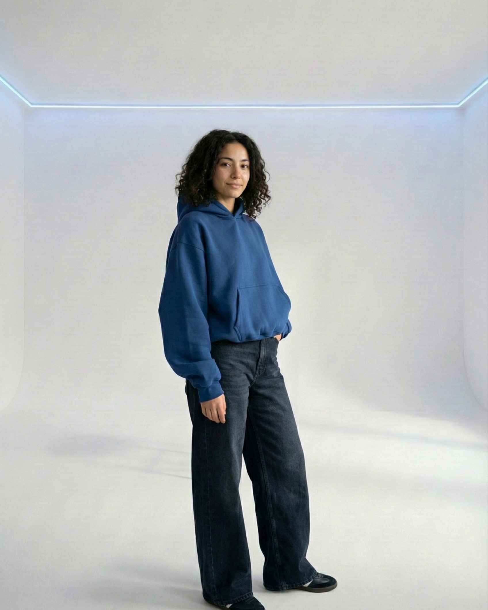 Petro blue box fit hoodie