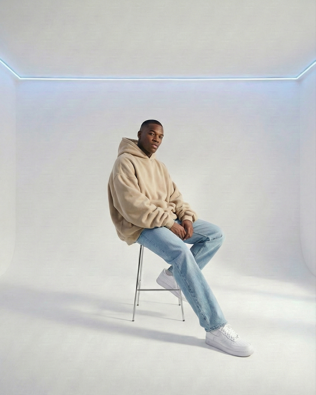 Beige OS basic hoodie