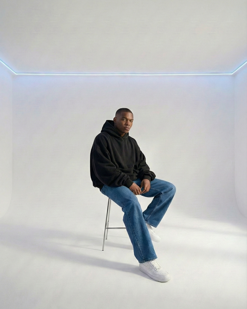 Black OS basic hoodie