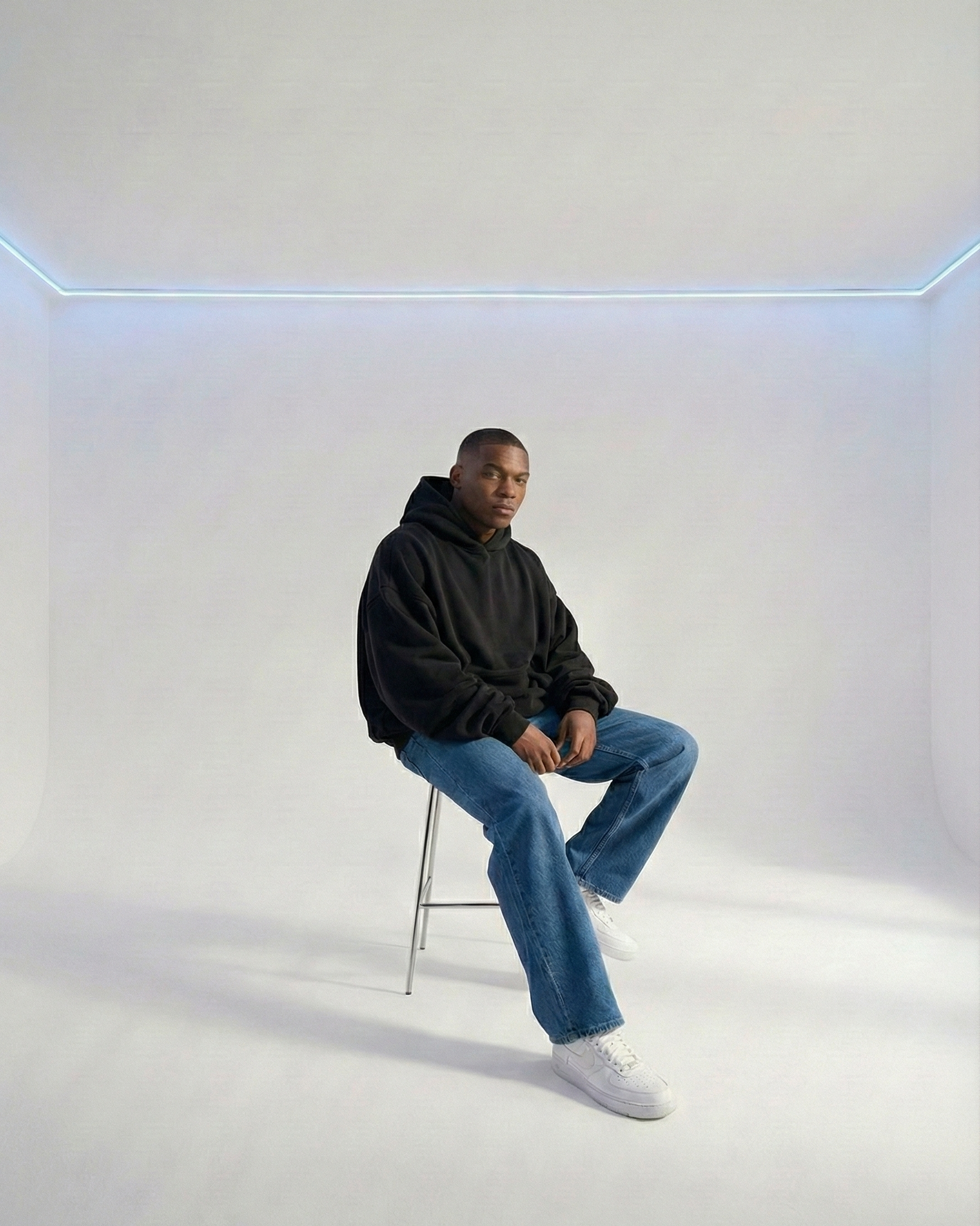 Black OS basic hoodie