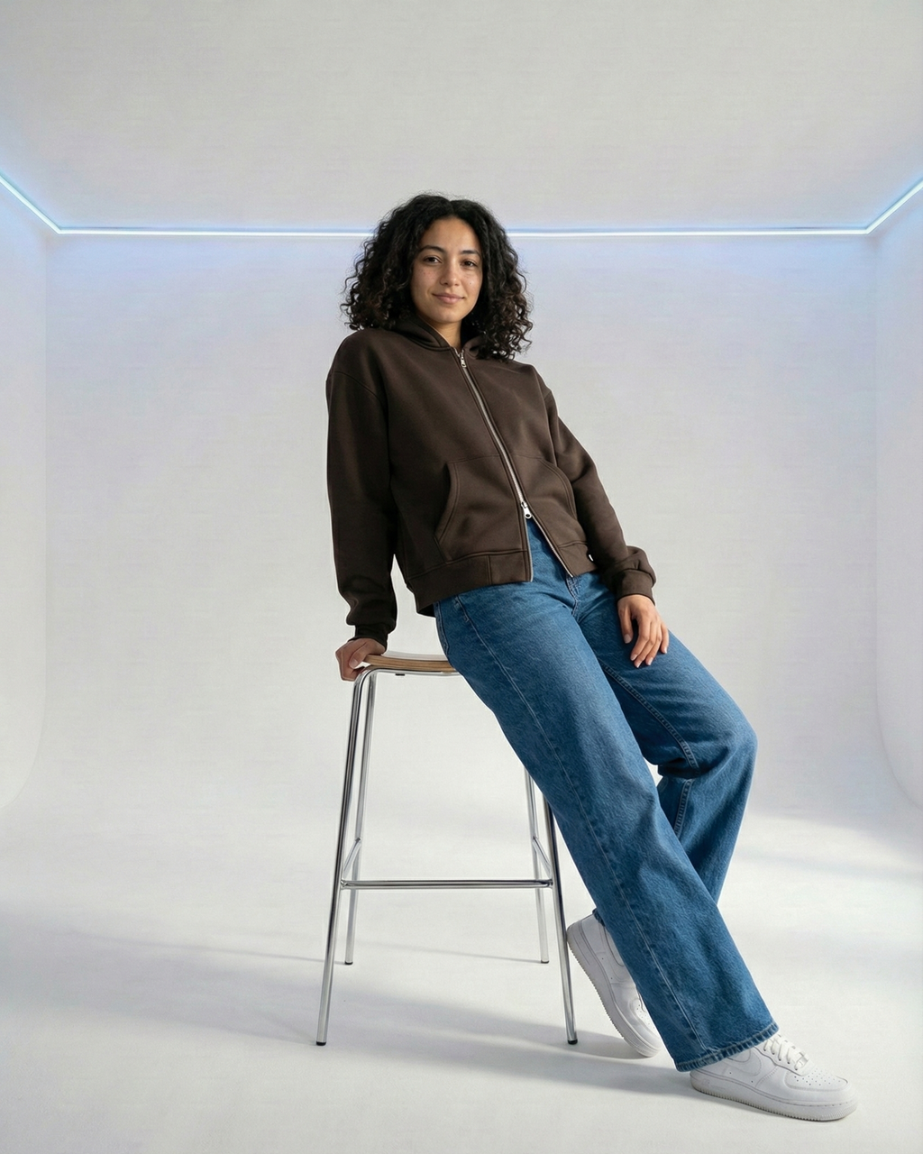 Brown cropped zippers