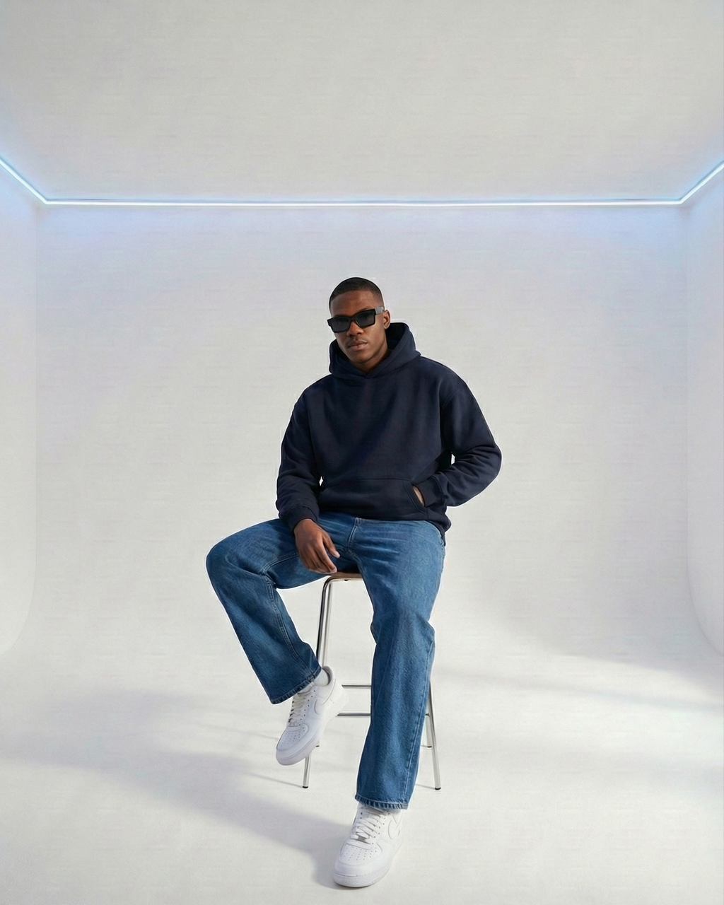 Navy Blue OS basic hoodie