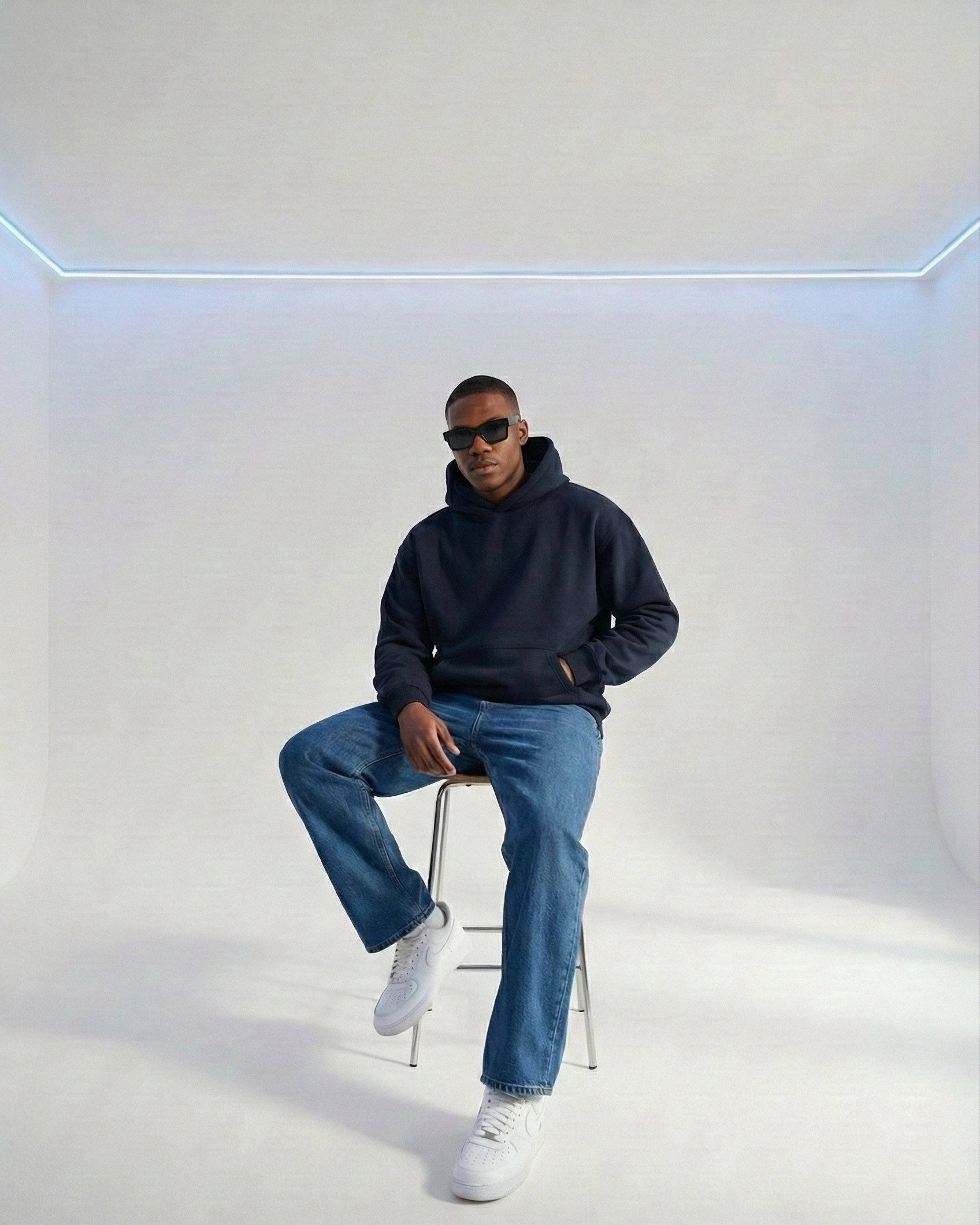 Navy Blue OS basic hoodie