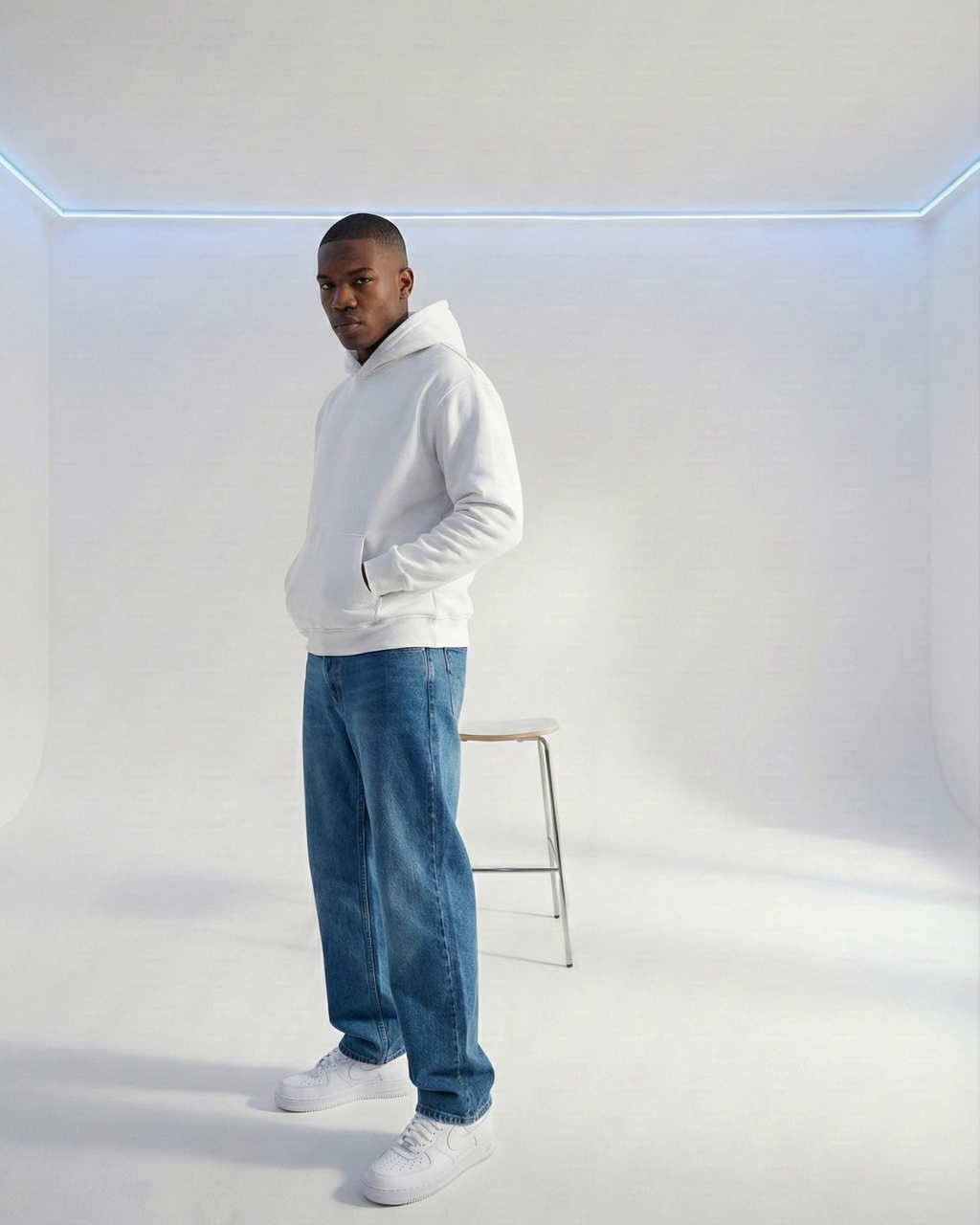 White OS basic hoodie